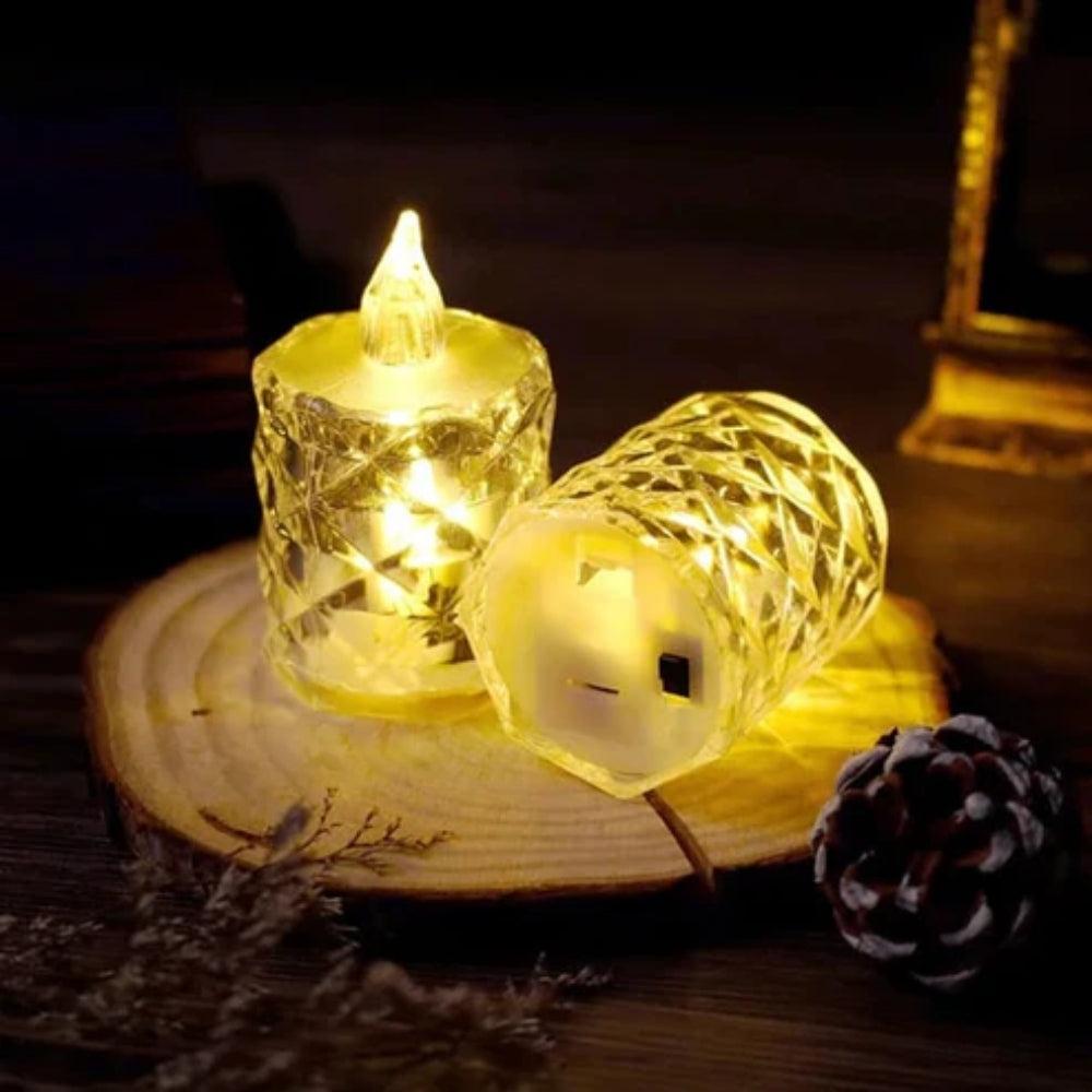 Crystal Candles LED Light Transparent Flameless Battery Power Lantern Night Lamp-AE-Svetila.eu