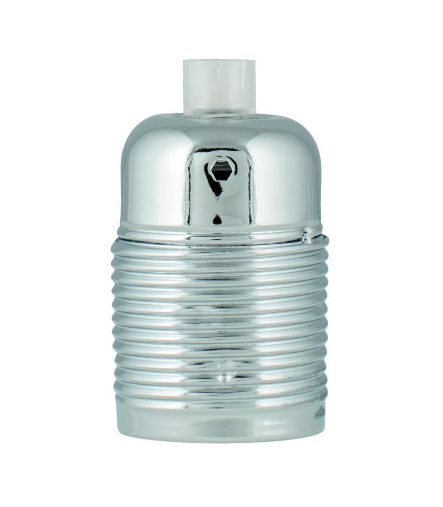Decorative Lampholder metal E27 chrome-DIY – Lighting Components-Svetila.eu