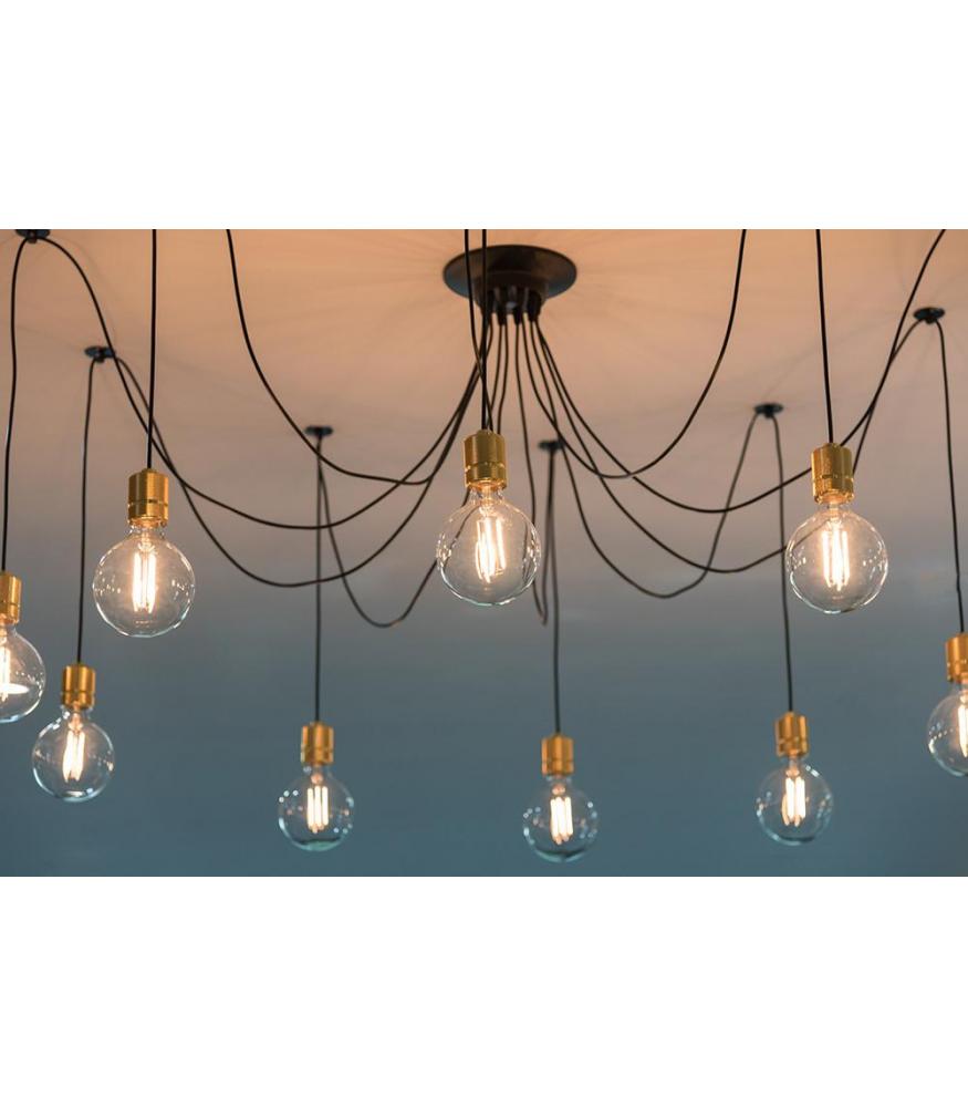 Decorative cord grip black-DIY – Lighting Components-Svetila.eu