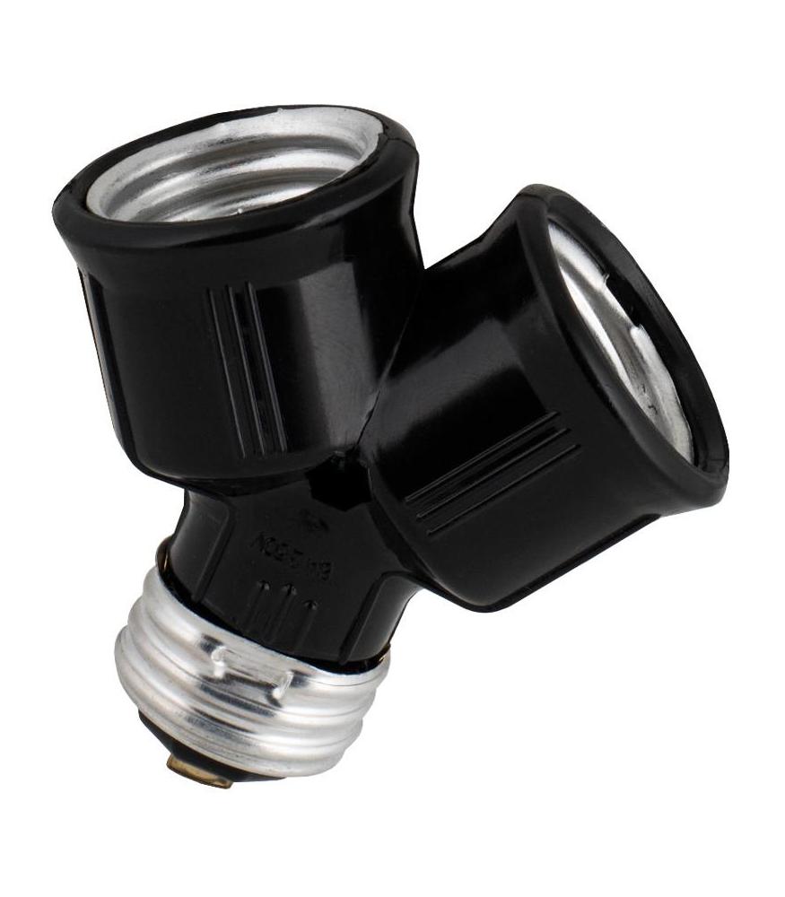 Lampholder Splitter E27 2xE27 black-DIY – Lighting Components-Svetila.eu