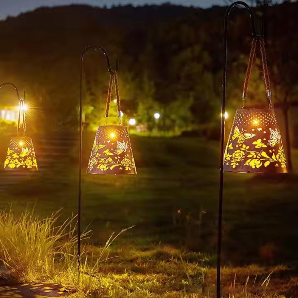 Solar Powered LED Hanging Lantern Butterfly Flower Projection Lamp-AE-Svetila.eu