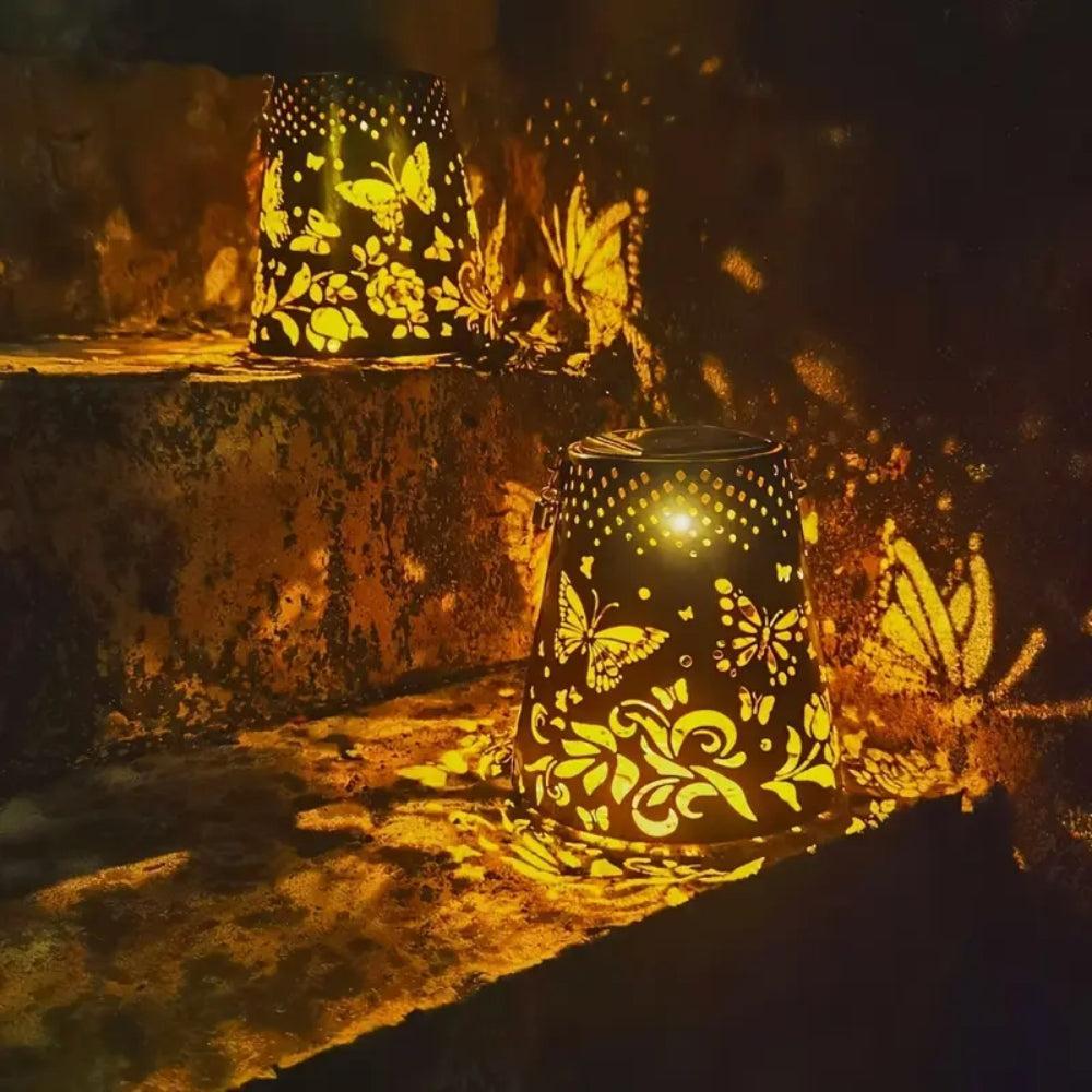 Solar Powered LED Hanging Lantern Butterfly Flower Projection Lamp-AE-Svetila.eu