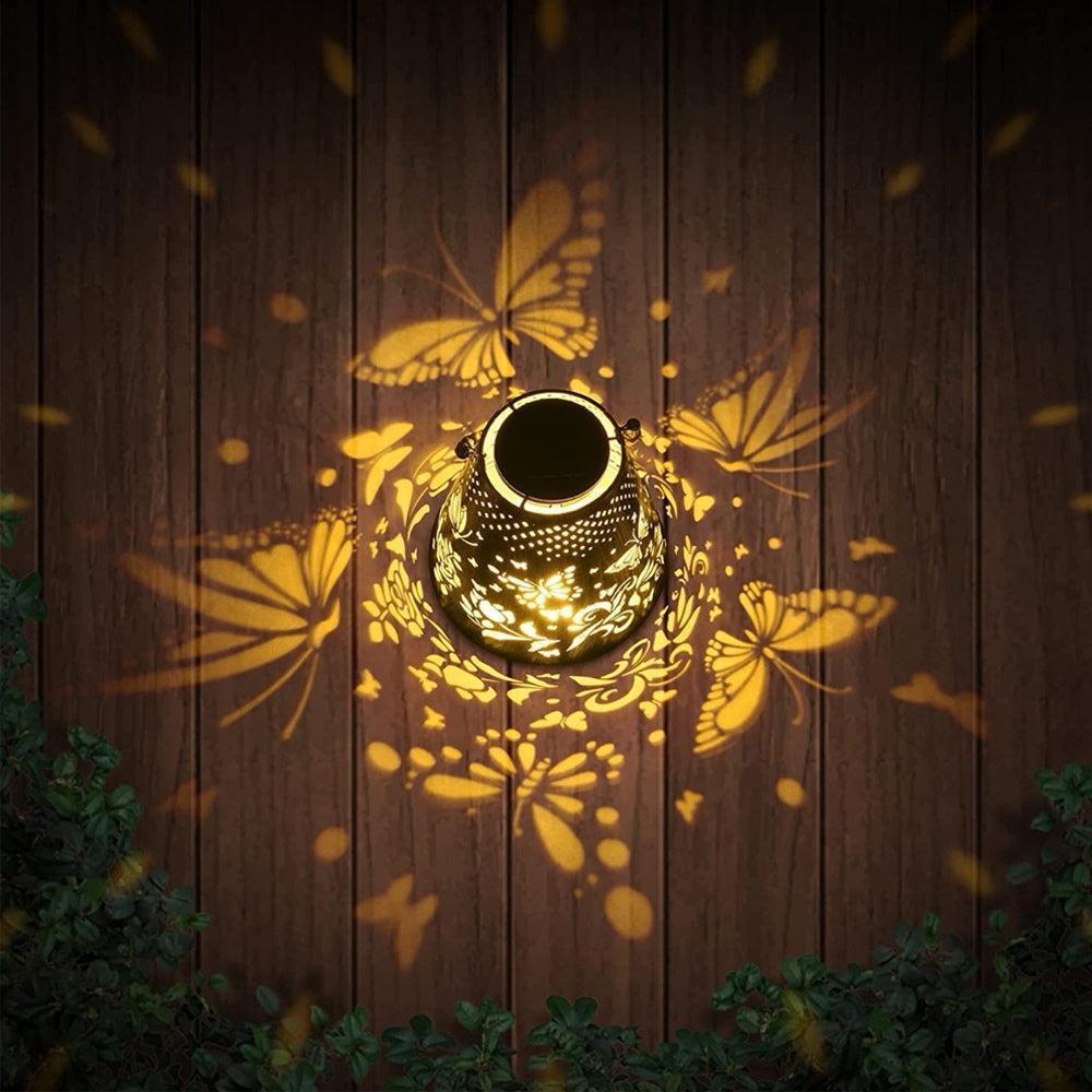 Solar Powered LED Hanging Lantern Butterfly Flower Projection Lamp-AE-Svetila.eu