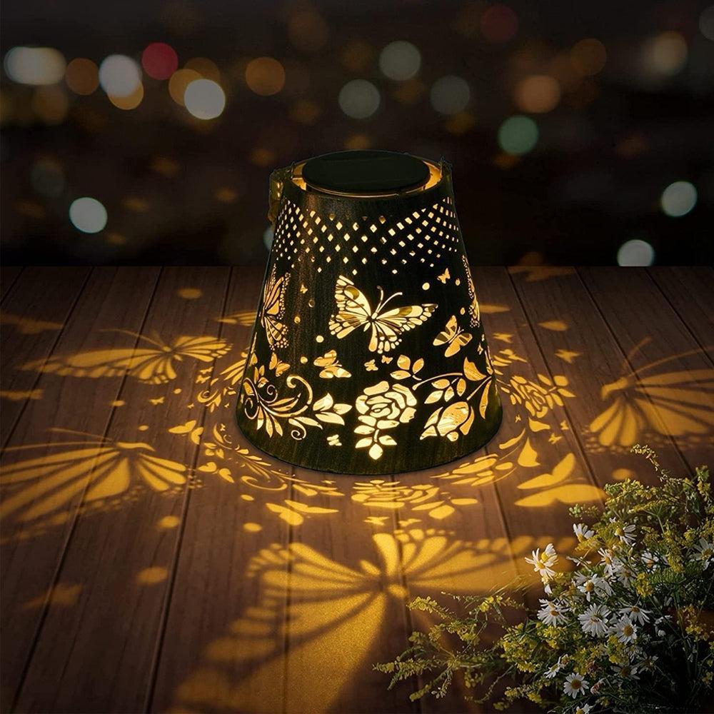 Solar Powered LED Hanging Lantern Butterfly Flower Projection Lamp-AE-Svetila.eu