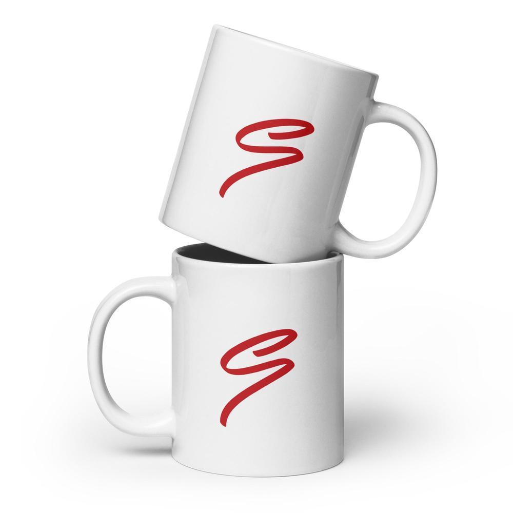 White glossy mug with our logo-Svetila.eu
