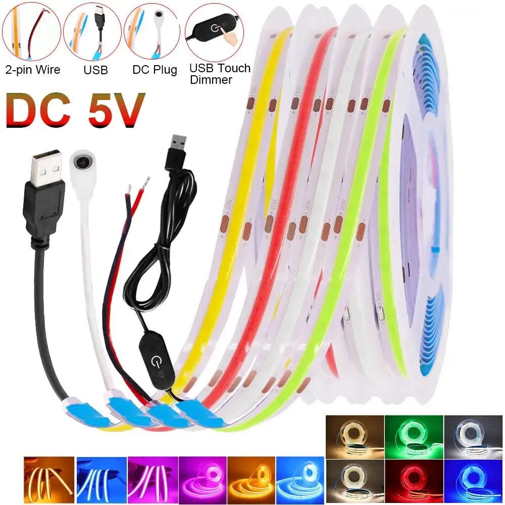5V USB Low Voltage 12v COB Strip Lights-LED Strips for Lighting-Svetila.eu