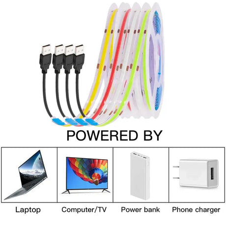 5V USB Low Voltage 12v COB Strip Lights-LED Strips for Lighting-Svetila.eu
