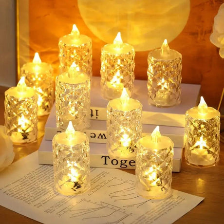 Crystal Candles LED Light Transparent Flameless Battery Power Lantern Night Lamp-AE-Svetila.eu