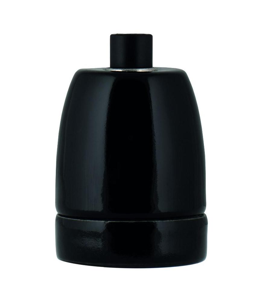 Decorative Lampholder porcelain E27 black-DIY – Lighting Components-Svetila.eu
