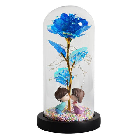 LED Glass Dome LED Enchanted Galaxy Rose with Fairy Lights in Dome-AE-Svetila.eu