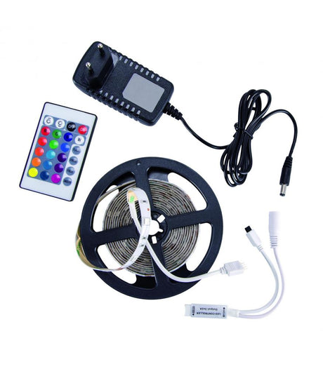 LED Strip 21,6W LATE 90 RGB 3 meter, 220V mains & remote, waterproof IP65-LED Strips for Lighting-Svetila.eu